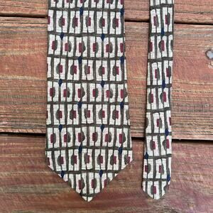 Vintage 60s Barbara Blank 100% Silk Tie 4” Wide Abstract Geometric Mod Necktie